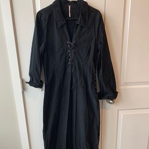 Free people Long black jean dress